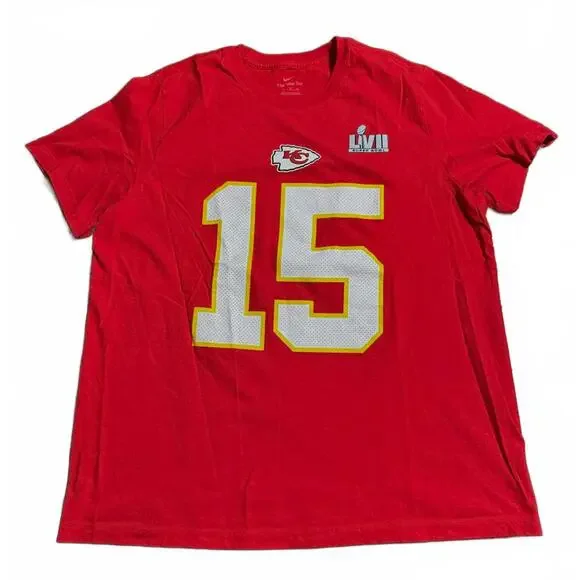 Nike Patrick Mahomes #15 Super Bowl LVII Kansas City Chiefs T-Shirt Jersey XL - Picture 2 of 5